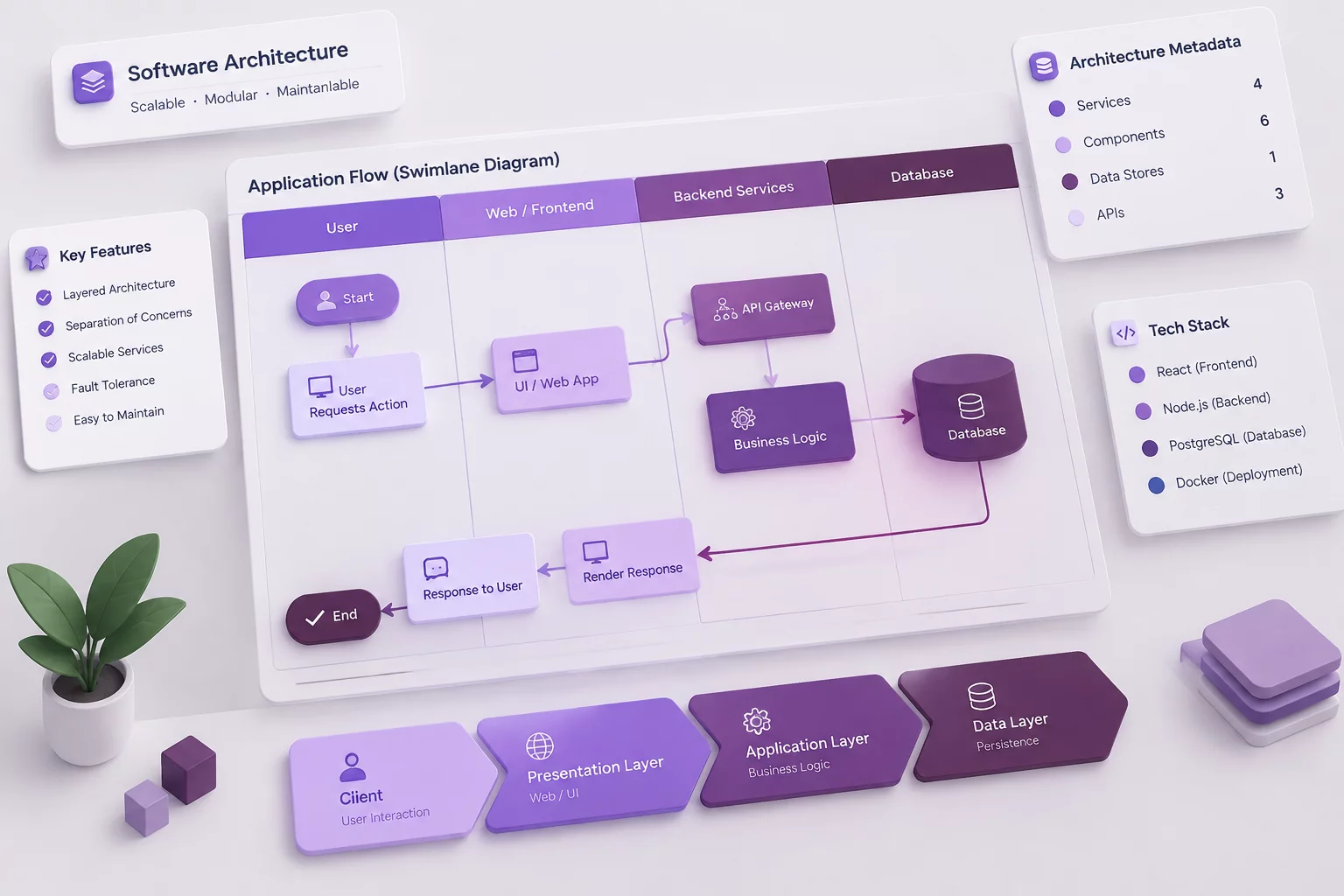 Cross-team swimlane layout in draw.io visual workspace